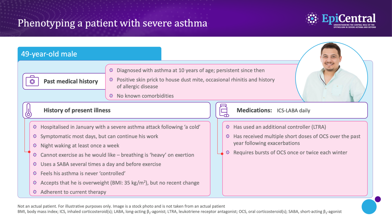 Case study image example of a typical patient with severe asthma